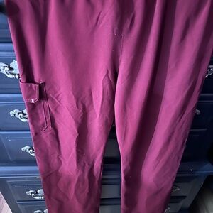 Jaanuu Cargo Straight Leg Scrub pants Burgundy Wine XL Tall